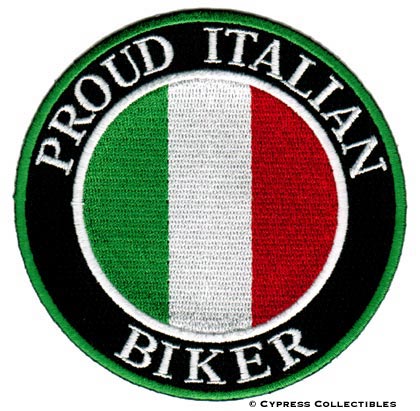 PROUD ITALIAN BIKER embroidered PATCH ITALY EMBLEM FLAG  