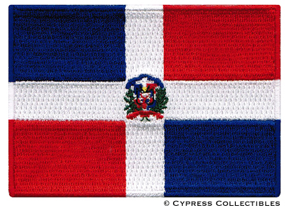 Dominican Republic Flag Embroidered Iron on Patch Caribbean Emblem