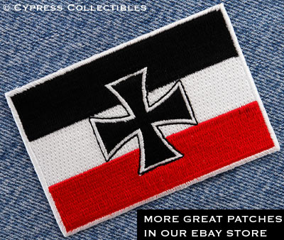 GERMAN NAVY WWI JACK FLAG iron-on patch CROSS GERMANY embroidered CROSS