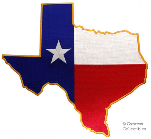 TEXAS STATE FLAG PATCH LARGE EMBROIDERED IRON ON EMBLEM  
