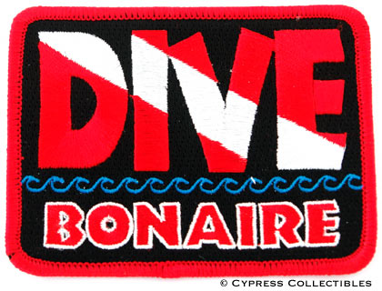 Dive Bonaire Embroidered Patch Scuba Diving Flag Logo
